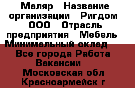 Маляр › Название организации ­ Ригдом, ООО › Отрасль предприятия ­ Мебель › Минимальный оклад ­ 1 - Все города Работа » Вакансии   . Московская обл.,Красноармейск г.